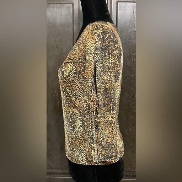Poetry clothing snakeskin pattern blouse with open sleeves - Size Small - Picture 2 of 11